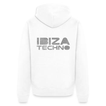 Ibiza Techno - Unisex Premium Organic Zip Hoodie - white - Back - Thijin (182cm)