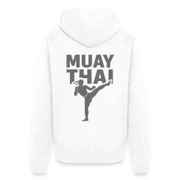 Combattant de Muay Thai - Veste à capuche bio Premium Unisexe - blanc - Dos - Thijin (182cm)
