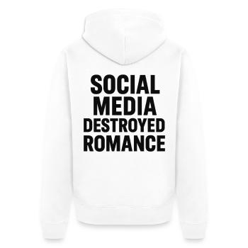 Social media destroys romance - Unisex Premium Organic Zip Hoodie - white - Back - Thijin (182cm)
