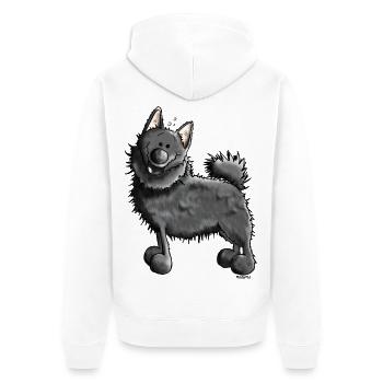 Drôle Schipperke - Chien - Veste à capuche bio Premium Unisexe - blanc - Dos - Thijin (182cm)