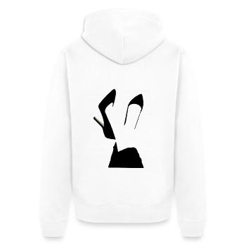 Silhouette de talons hauts – Style glamour - Veste à capuche bio Premium Unisexe - blanc - Dos - Thijin (182cm)