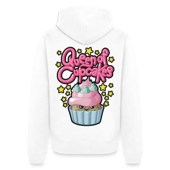 Queen of cupcakes - Unisex Premium Bio Zip Hoodie - Weiß - Hinten - Thijin (182cm)
