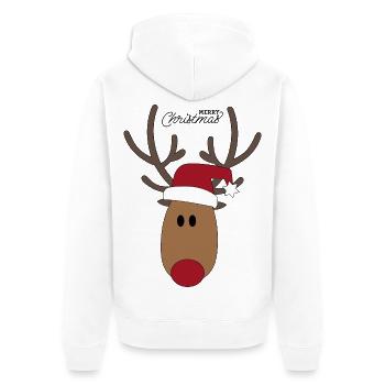 Christmas - Unisex Premium Organic Zip Hoodie - white - Back - Thijin (182cm)