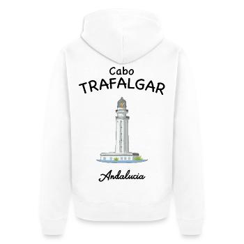 Trafalgar Lighthouse, Andalusia, Spain - Unisex Premium Organic Zip Hoodie - white - Back - Thijin (182cm)