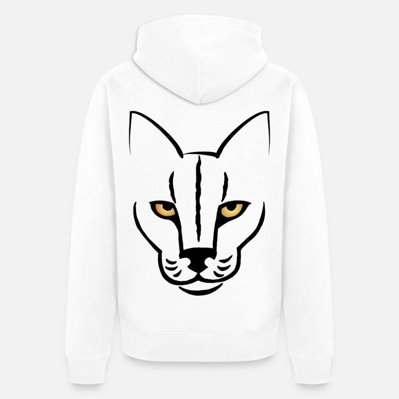 Le regard du chat - Veste à capuche bio Premium Unisexe - blanc