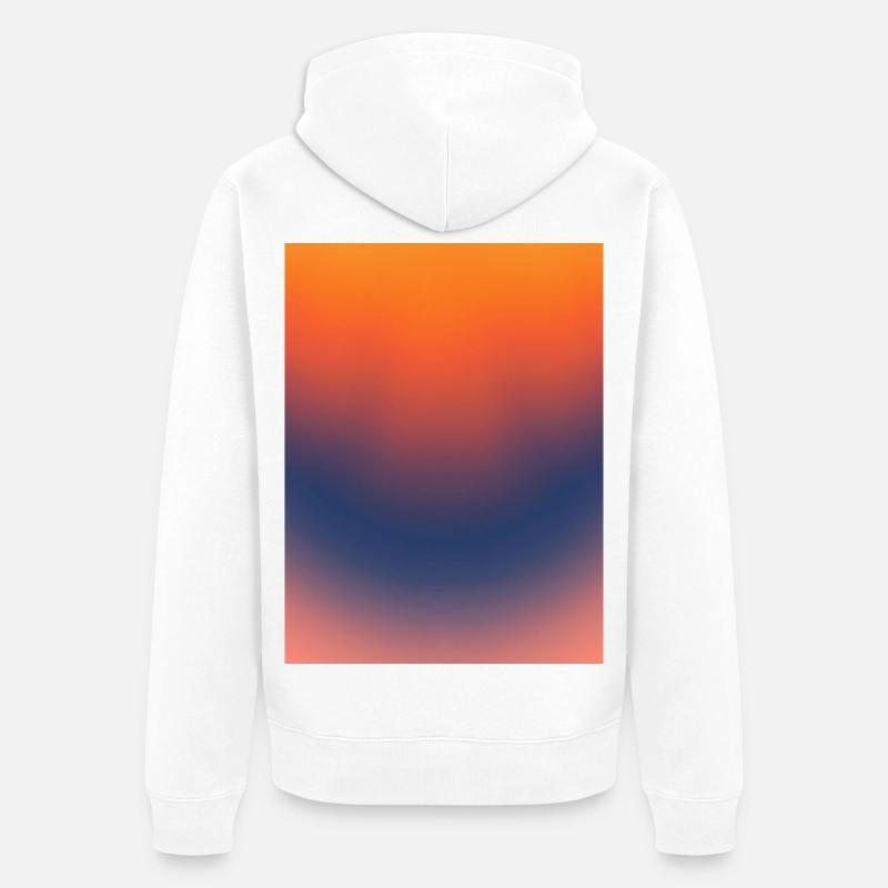 Mitternachts-Glut-Gradient - Unisex Premium Bio Zip Hoodie - Weiß