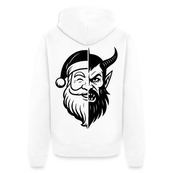Weihnachtsmann und Weihnachtsmann Peitscher - Unisex Premium Bio Zip Hoodie - Weiß - Hinten - Thijin (182cm)