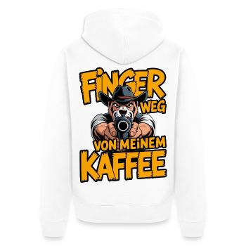 Stay away from my coffee – watchdog - Unisex Premium Organic Zip Hoodie - white - Back - Thijin (182cm)