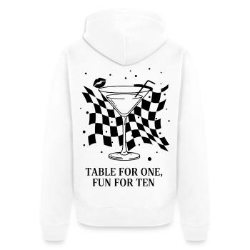Table For One Martini Party - Unisex Premium Organic Zip Hoodie - white - Back - Thijin (182cm)