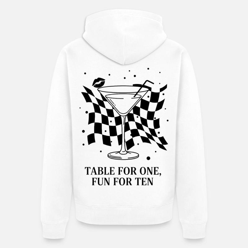 Table For One Martini Party - Unisex Premium Bio Zip Hoodie - Weiß
