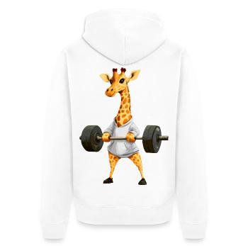 Sport de la girafe - Veste à capuche bio Premium Unisexe - blanc - Dos - Thijin (182cm)