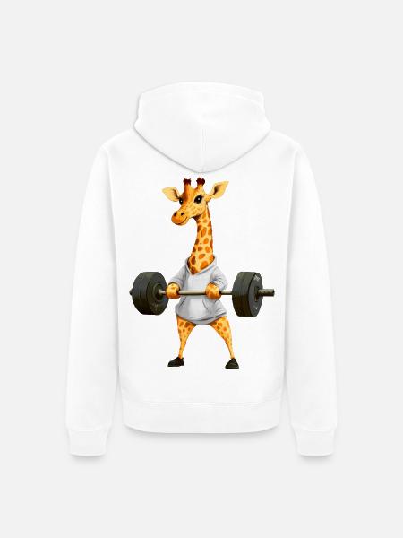 Giraffe Sport - Unisex Premium Bio Zip Hoodie - Weiß