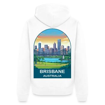 Affiche de voyage Brisbane Australia Story Bridge - Veste à capuche bio Premium Unisexe - blanc - Dos - Thijin (182cm)