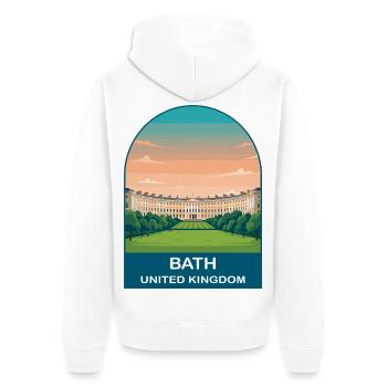 Art d’affiches de voyage vintage à Bath UK - Veste à capuche bio Premium Unisexe - blanc - Dos - Thijin (182cm)