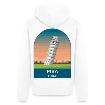 Pisa, Italien Vintage-Reiseplakatkunst - Unisex Premium Bio Zip Hoodie - Weiß - Hinten - Thijin (182cm)