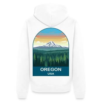 Oregon USA Vintage Reiseplakat-Kunst - Unisex Premium Bio Zip Hoodie - Weiß - Hinten - Thijin (182cm)