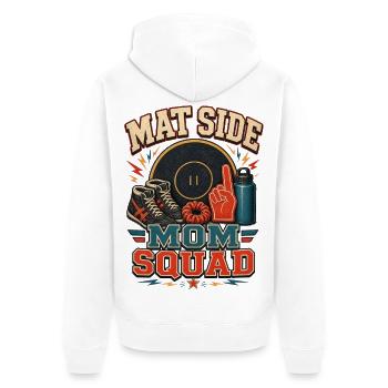 MAT SIDE MOM SQUAD - Unisex Premium Organic Zip Hoodie - white - Back - Thijin (182cm)