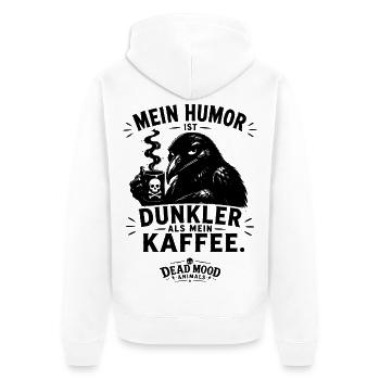 Lustiges Raben Design Schwarzer Humor & Sarkasmus - Unisex Premium Bio Zip Hoodie - Weiß - Hinten - Thijin (182cm)