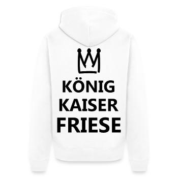 Friesland - Unisex Premium Bio Zip Hoodie - Weiß - Hinten - Thijin (182cm)