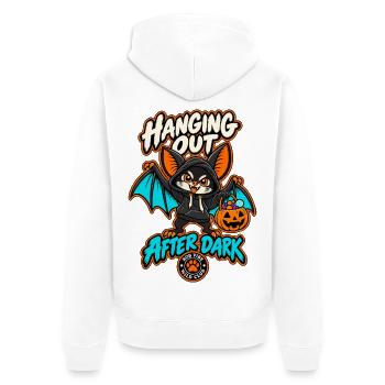 RobVibe Wildclub – Halloween-Fledermaus - Unisex Premium Bio Zip Hoodie - Weiß - Hinten - Thijin (182cm)
