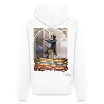 Heuschrecke JOGUE Software Entwickler IT Pop Art - Unisex Premium Bio Zip Hoodie - Weiß - Hinten - Thijin (182cm)