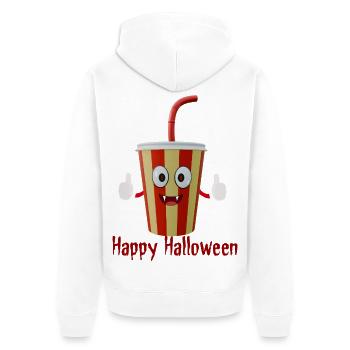 Frohen Halloween-Cola-Becher - Unisex Premium Bio Zip Hoodie - Weiß - Hinten - Thijin (182cm)