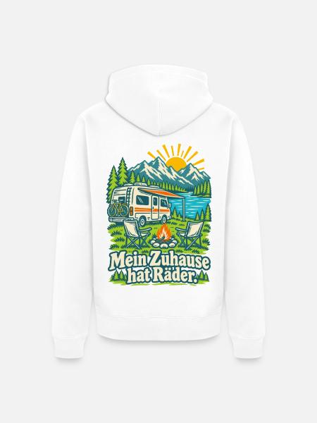 Mein Zuhause hat Räder Wohnmobil - Unisex Premium Bio Zip Hoodie - Weiß