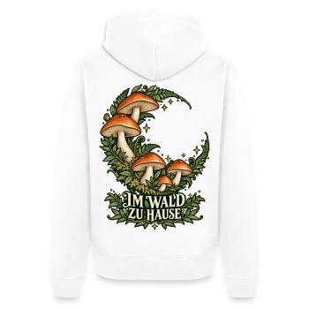 Pilzmond im Wald - Unisex Premium Bio Zip Hoodie - Weiß - Hinten - Thijin (182cm)