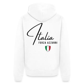Italienische Flagge, italienischer Stolz - Unisex Premium Bio Zip Hoodie - Weiß - Hinten - Thijin (182cm)