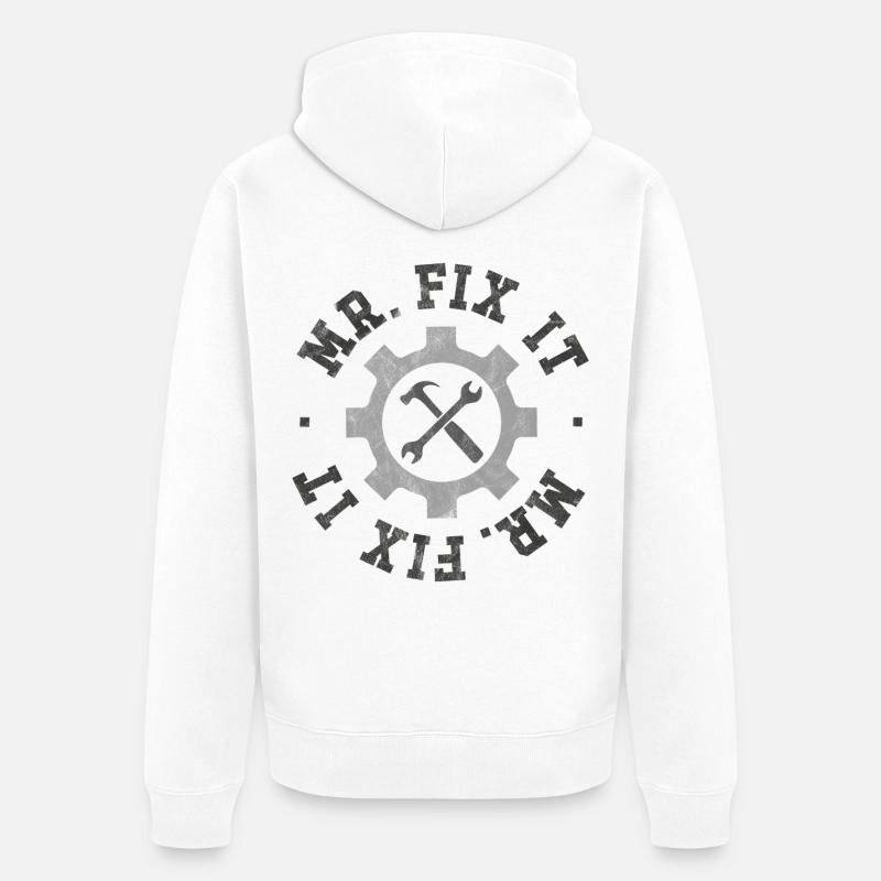 M. Fix It - Veste à capuche bio Premium Unisexe - blanc