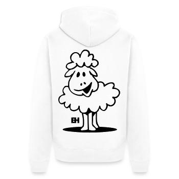 Sheep - Unisex Premium Organic Zip Hoodie - white - Back - Thijin (182cm)