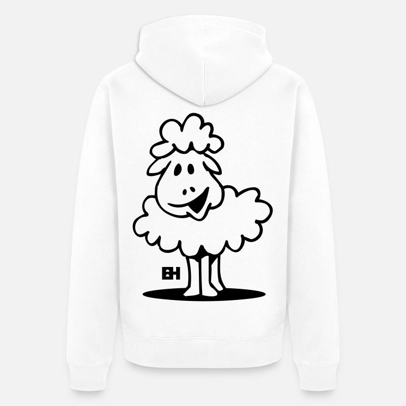 Mouton - Veste à capuche bio Premium Unisexe - blanc