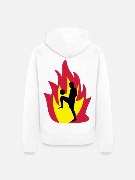 Football fire - Unisex Premium Organic Zip Hoodie - white