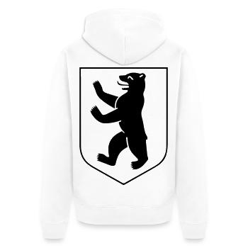 Berliner Bär - Berliner Wappen - Unisex Premium Bio Zip Hoodie - Weiß - Hinten - Thijin (182cm)