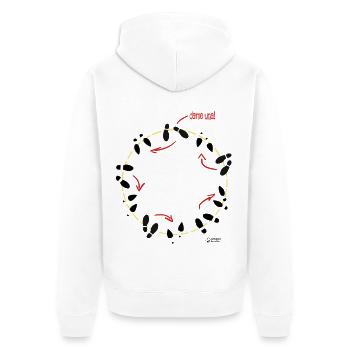 Salsa Rueda de Casino - Unisex Premium Bio Zip Hoodie - Weiß - Hinten - Thijin (182cm)