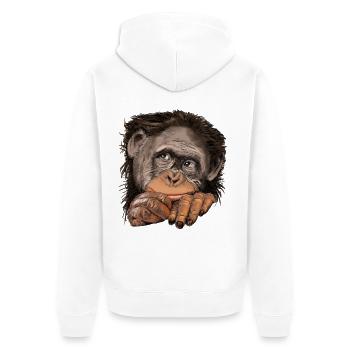 Monkey - Veste à capuche bio Premium Unisexe - blanc - Dos - Thijin (182cm)