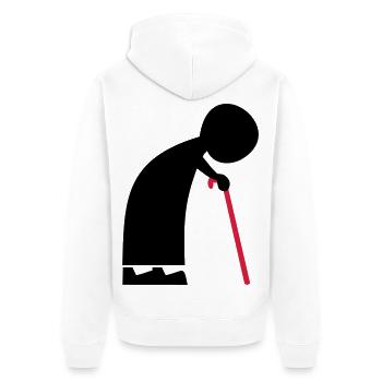 grandma - Unisex Premium Organic Zip Hoodie - white - Back - Thijin (182cm)