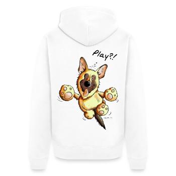 Berger allemand - Chien - Chiens - Cadeau - Veste à capuche bio Premium Unisexe - blanc - Dos - Thijin (182cm)