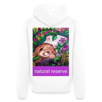 EC Animals I Nature conservation I Otter - Unisex Premium Organic Zip Hoodie - white - Back - Thijin (182cm)