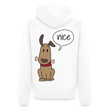 Mignon chien - Veste à capuche bio Premium Unisexe - blanc - Dos - Thijin (182cm)