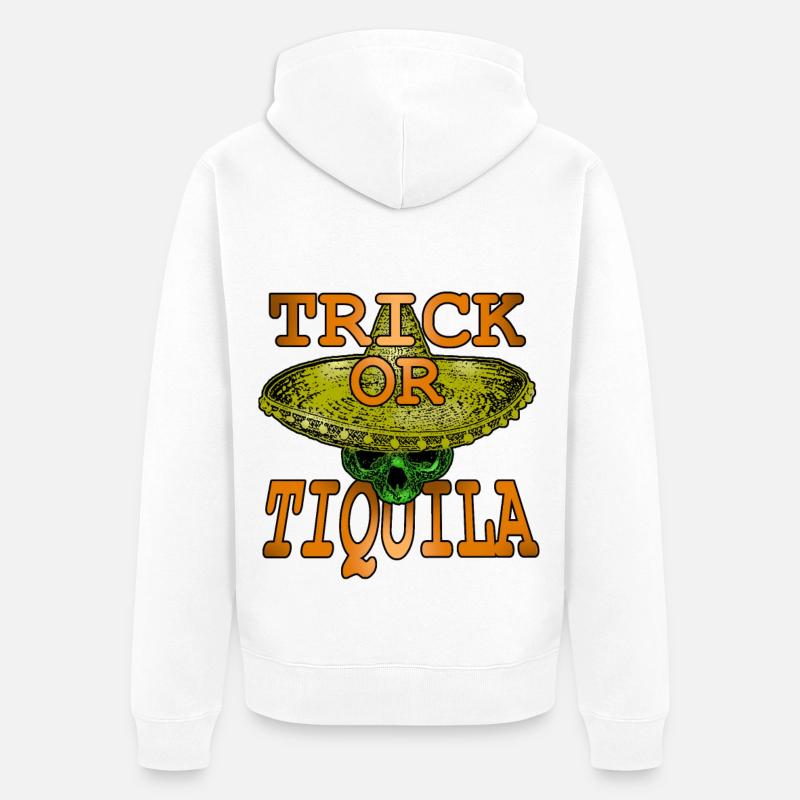 Trick ou Tiquila Shirt - Veste à capuche bio Premium Unisexe - blanc