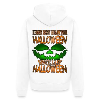 ready for Halloween Shirt - Unisex Premium Bio Zip Hoodie - Weiß - Hinten - Thijin (182cm)