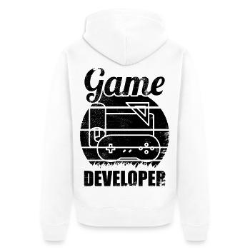 Funny game developer - Unisex Premium Organic Zip Hoodie - white - Back - Thijin (182cm)