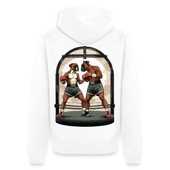 Chiens sur le ring de boxe - Veste à capuche bio Premium Unisexe - blanc - Dos - Thijin (182cm)