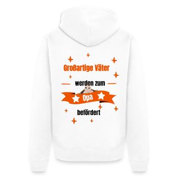 Opa - großartiger Vater - Unisex Premium Bio Zip Hoodie - Weiß - Hinten - Thijin (182cm)