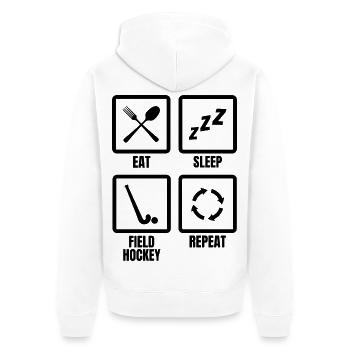 Field Hockey Schedule - Unisex Premium Organic Zip Hoodie - white - Back - Thijin (182cm)