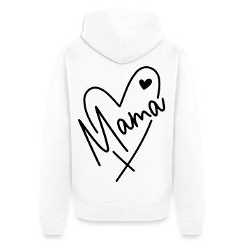 Mommy Heart - Unisex Premium Organic Zip Hoodie - white - Back - Thijin (182cm)