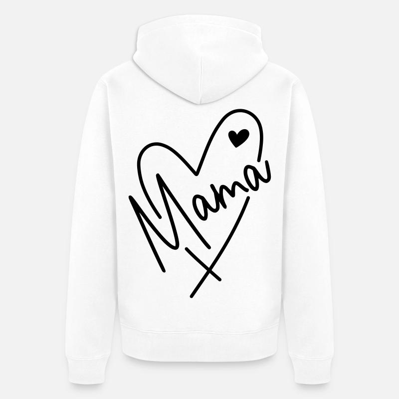 Cœur de maman - Veste à capuche bio Premium Unisexe - blanc