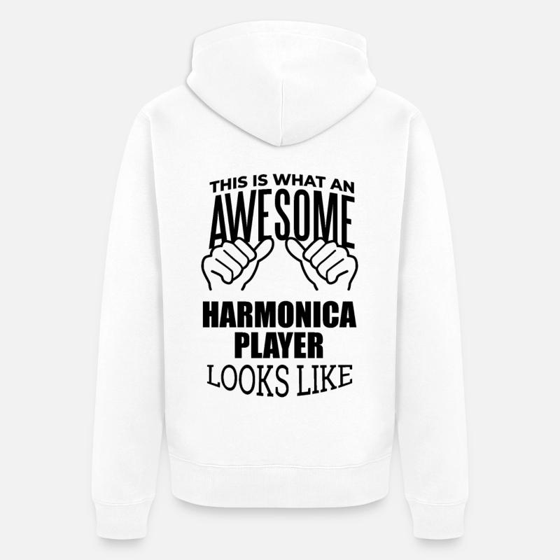 harmonica - Veste à capuche bio Premium Unisexe - blanc