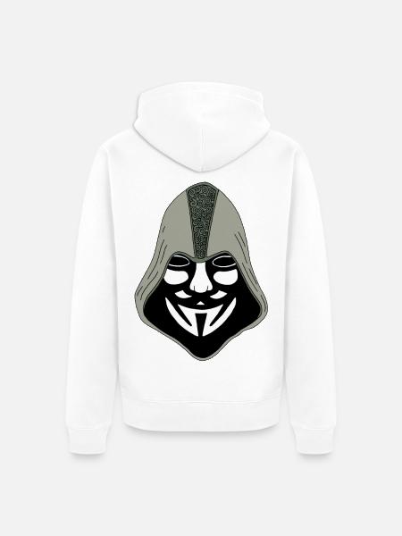 Anonymous - Unisex Premium Organic Zip Hoodie - white